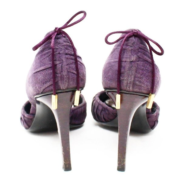 GUCCI Purple Suede Heels - Picture 2 of 8